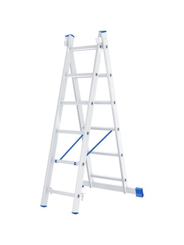 Лестница, 2 х 6 ступеней, алюминиевая, двухсекционная, Россия, Сибртех