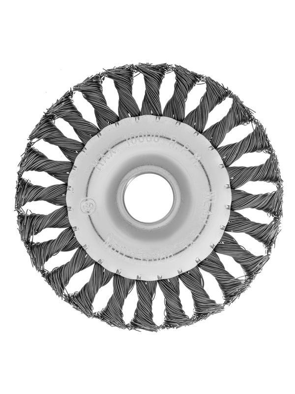 Щетка для УШМ 125 мм, посадка 22.2 мм, плоская, крученая проволока 0.5 мм Matrix