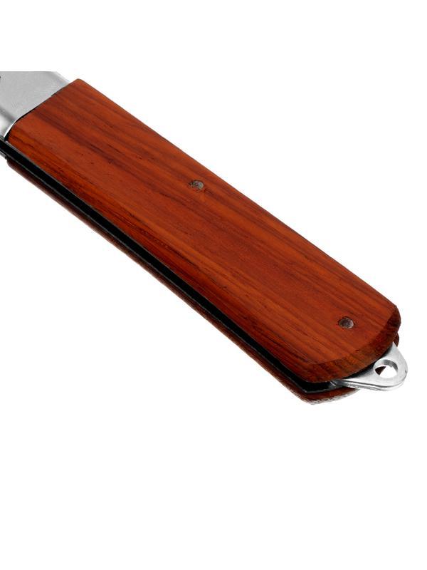 Нож складной, 200 мм, прямое лезвие, деревянная ручка Sparta