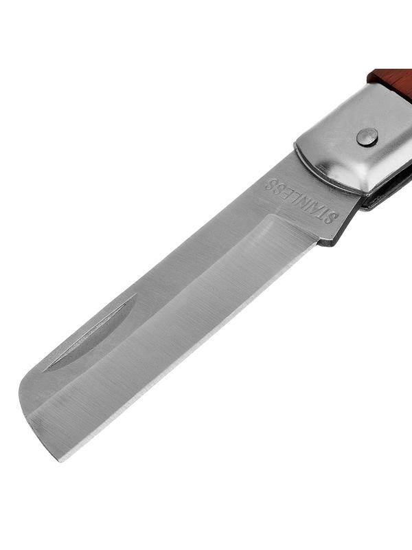 Нож складной, 200 мм, прямое лезвие, деревянная ручка Sparta