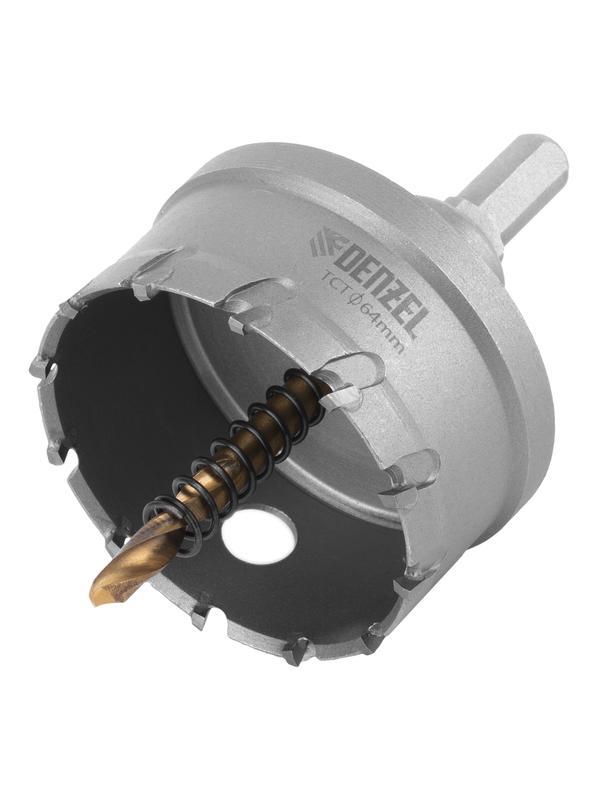 Коронка по металлу твердосплавная, 64 мм Denzel