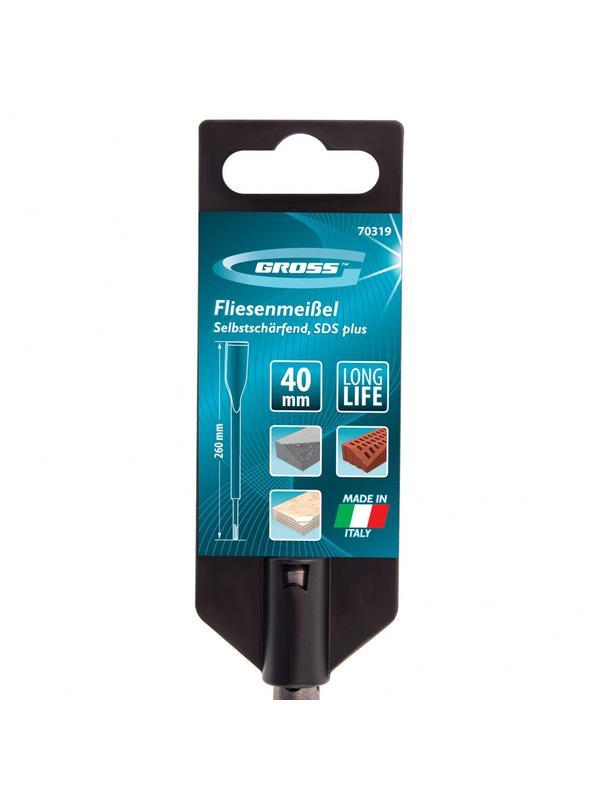 Зубило плоское, изогнутое 40 x 260 мм, SDS Plus Gross