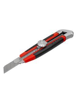 Нож, 18 мм, выдвижное лезвие, металлическая направляющая, винтовой фиксатор лезвия Matrix