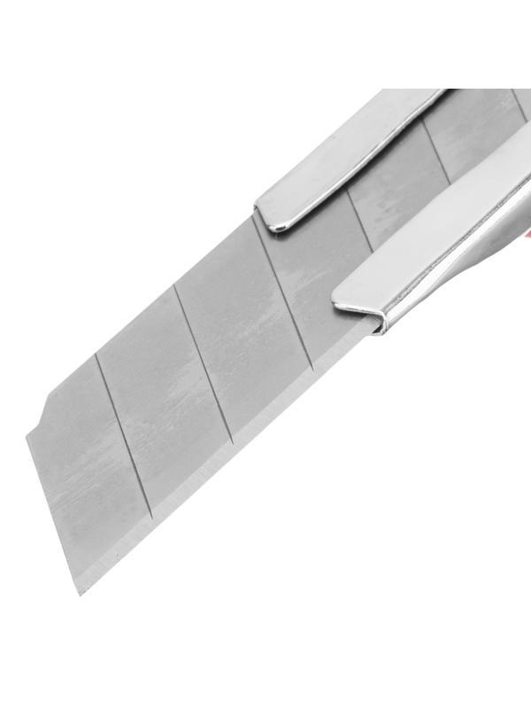 Нож, 18 мм, выдвижное лезвие, металлическая направляющая, эргономичная двухкомпонентная рукоятка Matrix