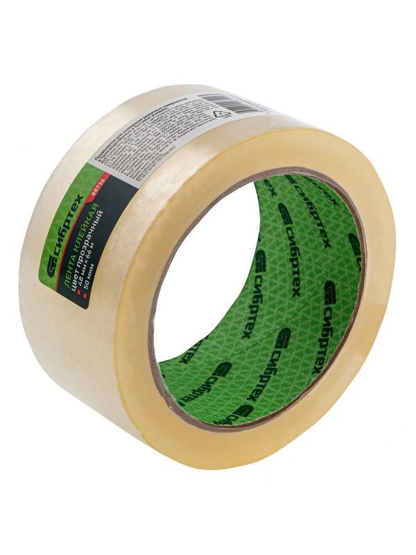 Клейкая лента, 50 мкм, 48 мм х 66 м, цвет прозрачный Сибртех