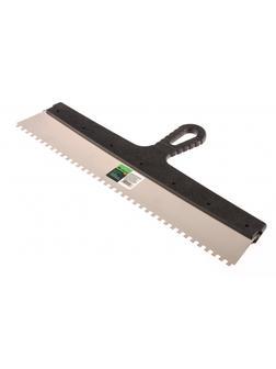 Шпатель из нержавеющей стали, 450 мм, зуб 6 х 6 мм, пластмассовая ручка Сибртех