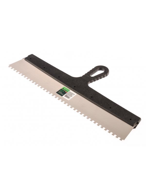 Шпатель из нержавеющей стали, 450 мм, зуб 6 х 6 мм, пластмассовая ручка Сибртех