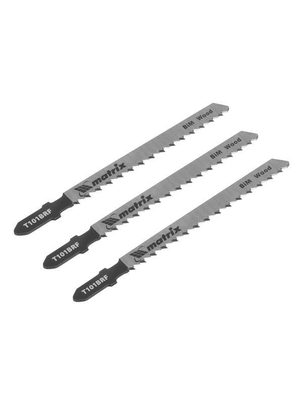 Полотна для электролобзика по дереву, 3 шт, T101BRF, 75 x 2.5 мм, обратный зуб, Bim Matrix Professional