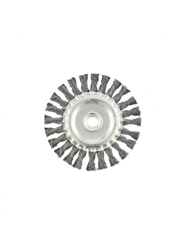 Щетка для УШМ 125 мм, М14, плоская, крученая проволока 0.5 мм Matrix