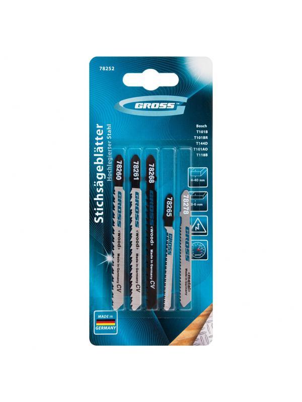 Набор полотен для электролобзика универсальный, 5 шт Gross