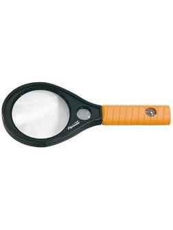 Лупа 4 кратная и 6 кратная, D 70 и 20 мм, с рукояткой Sparta