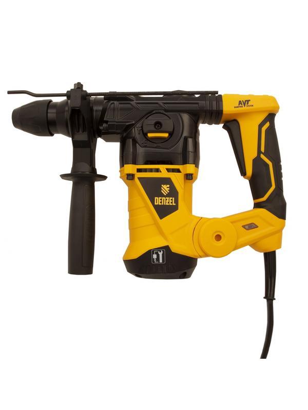Перфоратор электрический RHV-1250-30, SDS-plus, 1250 Вт, 5 Дж, 3 плюс 1 режим Denzel