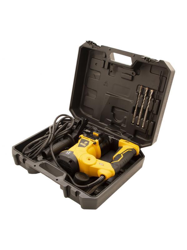 Перфоратор электрический RHV-1250-30, SDS-plus, 1250 Вт, 5 Дж, 3 плюс 1 режим Denzel