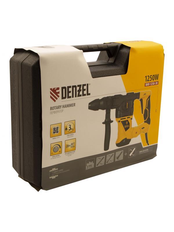 Перфоратор электрический RHV-1250-30, SDS-plus, 1250 Вт, 5 Дж, 3 плюс 1 режим Denzel