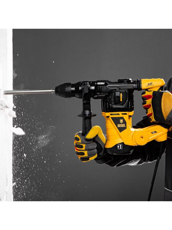 Перфоратор электрический RHV-1250-30, SDS-plus, 1250 Вт, 5 Дж, 3 плюс 1 режим Denzel