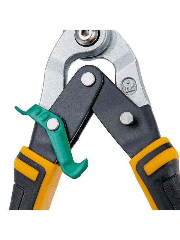 Ножницы по металлу, 270 мм, прямой и правый рез, сталь-СrMo, трехкомпонентные рукоятки Denzel