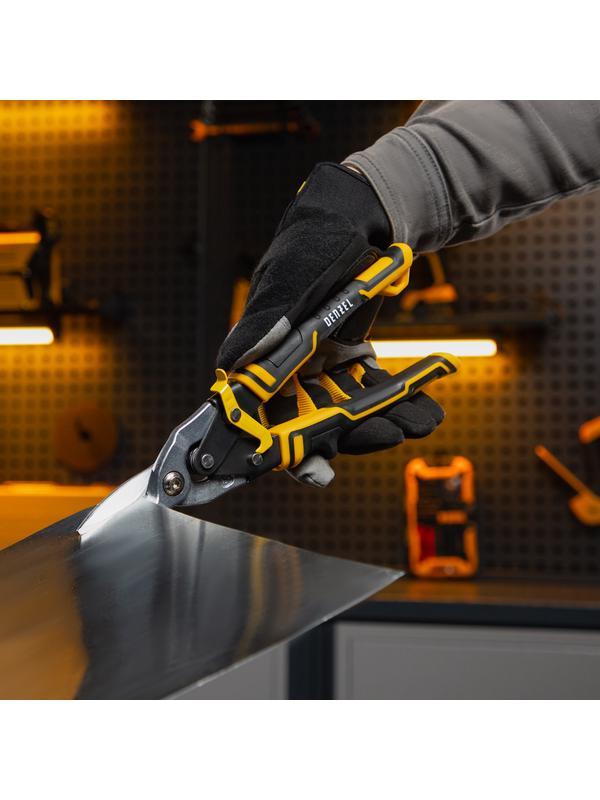 Ножницы по металлу, 270 мм, прямой рез, сталь-CrMo, трехкомпонентные рукоятки Denzel