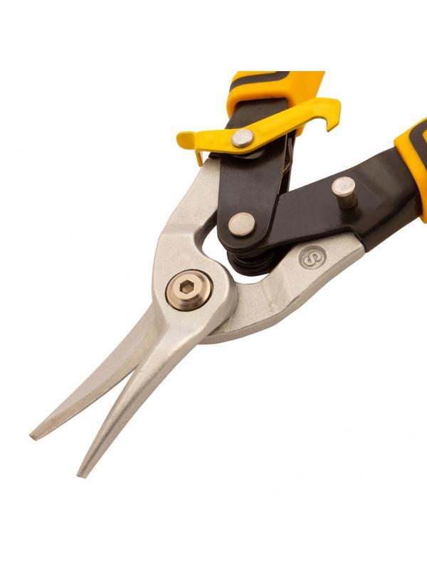 Ножницы по металлу, 270 мм, прямой рез, сталь-CrMo, трехкомпонентные рукоятки Denzel