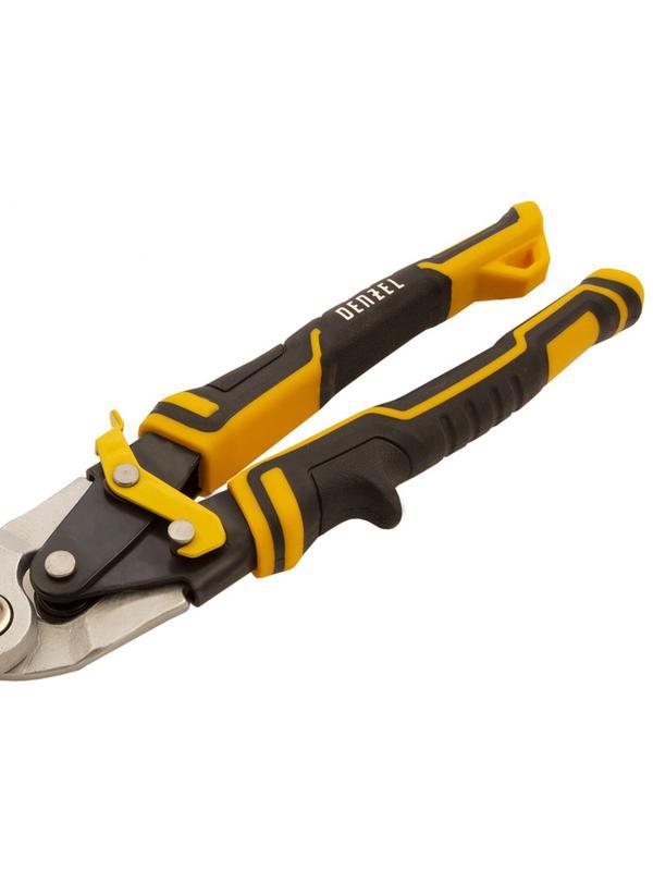 Ножницы по металлу, 270 мм, прямой рез, сталь-CrMo, трехкомпонентные рукоятки Denzel