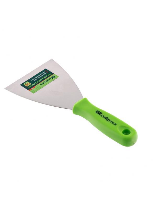 Шпательная лопатка из нержавеющей стали, 100 мм, пластмассовая ручка Сибртех