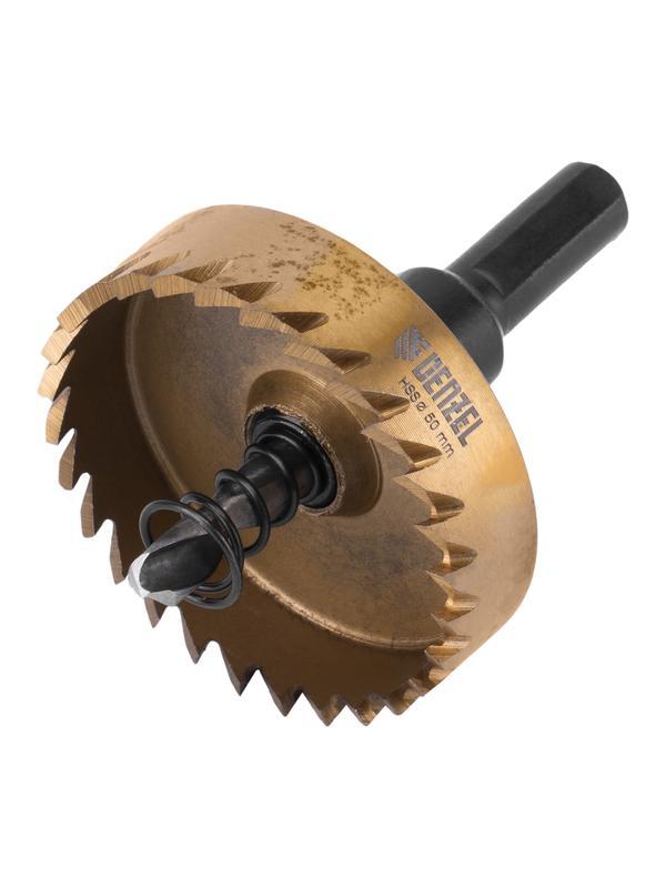 Коронка по металлу HSS, 50 мм, нитридтитановое покрытие Denzel