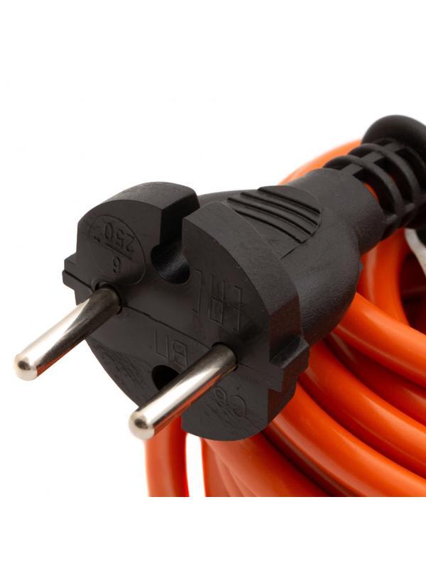 Удлинитель-шнур силовой 10 м, 6А, тип УХз6, ПВС, 1 розетка без заземления Сибртех