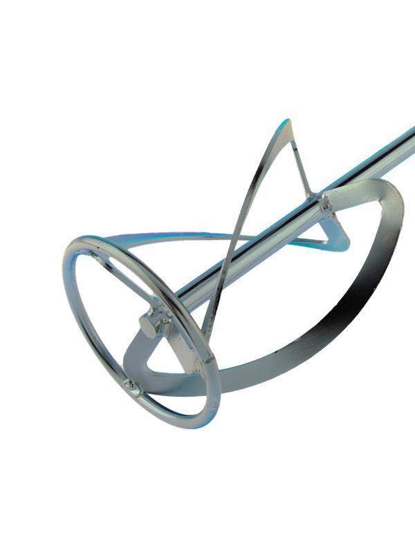 Насадка для миксера, для легких растворов, 120 х 590 мм, оцинкованная, хвостовик резьба М14 Сибртех