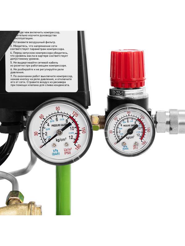 Компрессор воздушный КК-1100/22, 1, 1 кВт, 135 л/мин, 22 л, прямой привод, масляный Сибртех