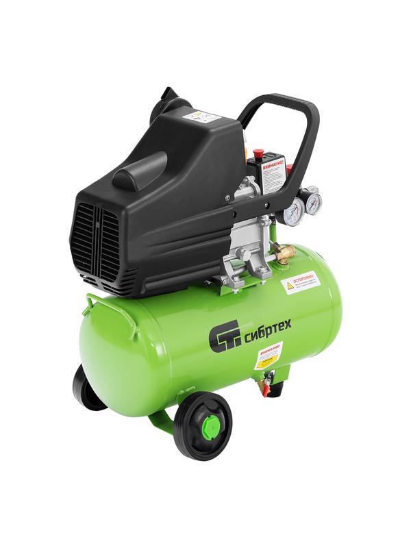 Компрессор воздушный КК-1100/22, 1, 1 кВт, 135 л/мин, 22 л, прямой привод, масляный Сибртех