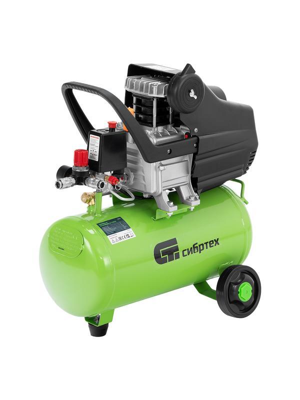 Компрессор воздушный КК-1100/22, 1, 1 кВт, 135 л/мин, 22 л, прямой привод, масляный Сибртех