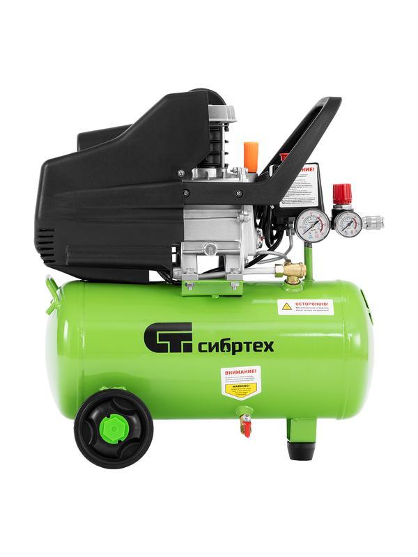 Компрессор воздушный КК-1100/22, 1, 1 кВт, 135 л/мин, 22 л, прямой привод, масляный Сибртех