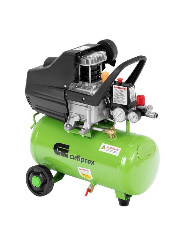 Компрессор воздушный КК-1100/22, 1, 1 кВт, 135 л/мин, 22 л, прямой привод, масляный Сибртех