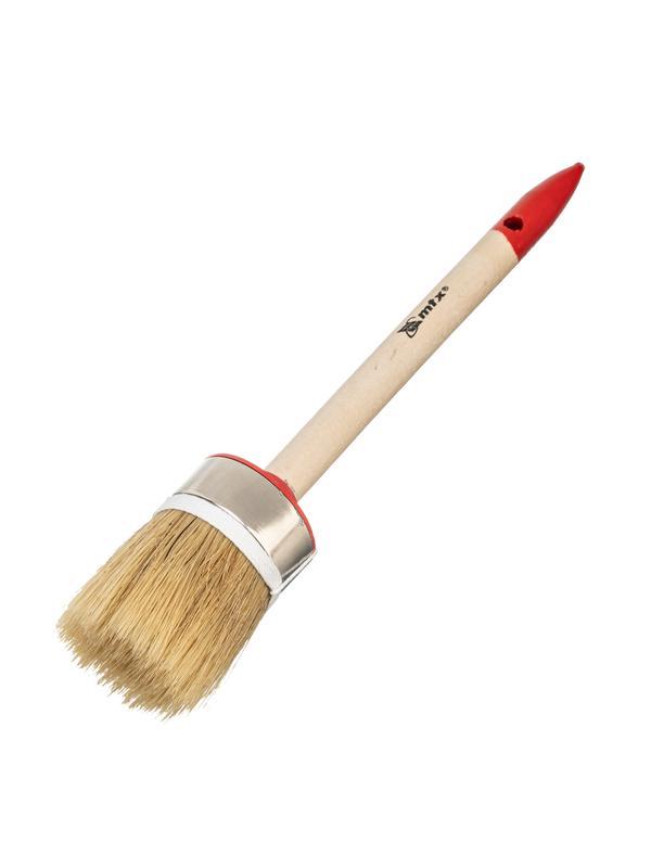 Кисть круглая, Профи №12 (45 мм), натуральная щетина, деревянная ручка MTX