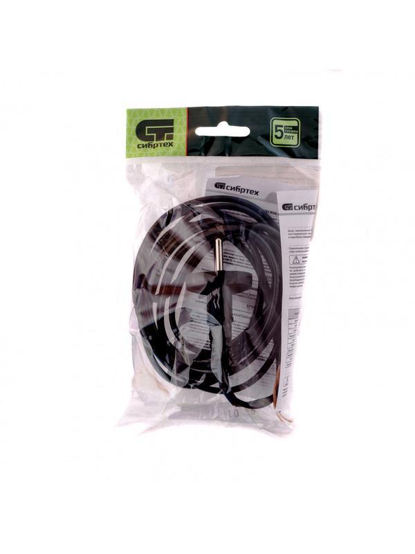 Шнур электрический соединительный, для настольной лампы, 2.2 м, 120 Вт, черный, тип V-1 Россия Сибртех