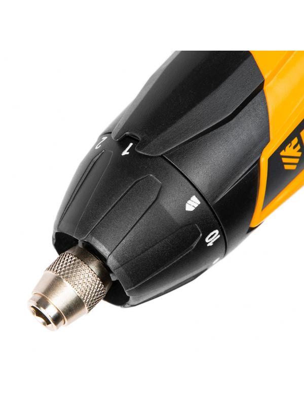 Отвертка аккумуляторная CSL-3.6-01, Li-Ion, 3.6 В, 1.3 А*ч, 200 об/мин, с аксессуарами Denzel