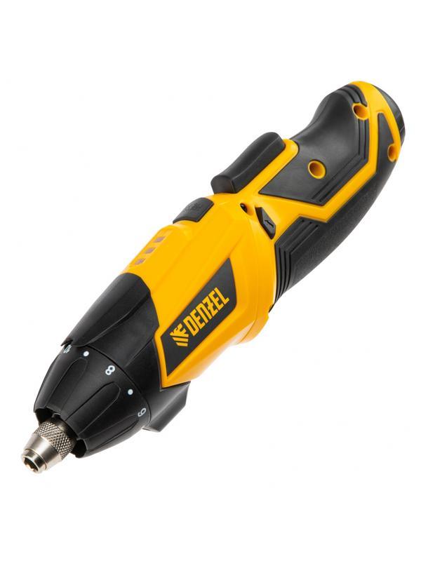 Отвертка аккумуляторная CSL-3.6-01, Li-Ion, 3.6 В, 1.3 А*ч, 200 об/мин, с аксессуарами Denzel