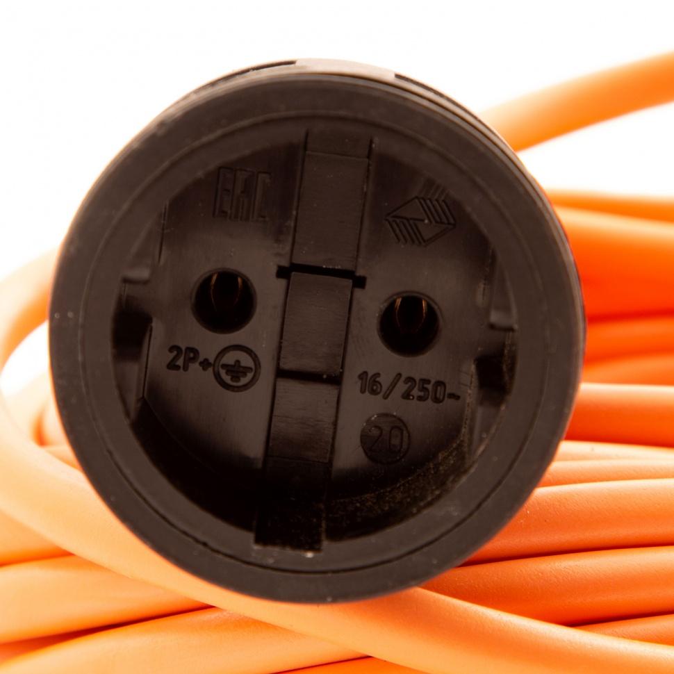Удлинитель-шнур силовой 20 м, 16А, тип УХ16, ПВС, усиленный, 1 розетка без заземления Сибртех