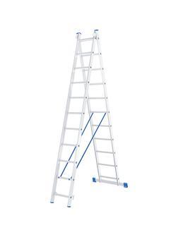 Лестница, 2 х 11 ступеней, алюминиевая, двухсекционная, Россия, Сибртех