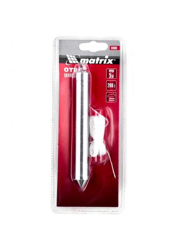 Отвес цилиндрический, 200 г, шнур 5 м Matrix