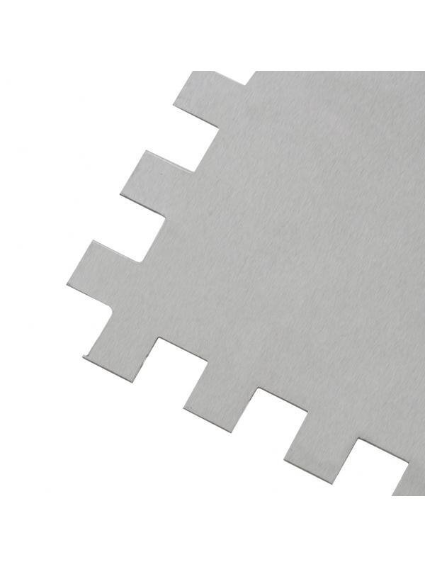 Гладилка из нержавеющей стали, 280 х 130 мм, зеркальная полировка, пластмассовая ручка, зуб 8 х 8 мм Matrix