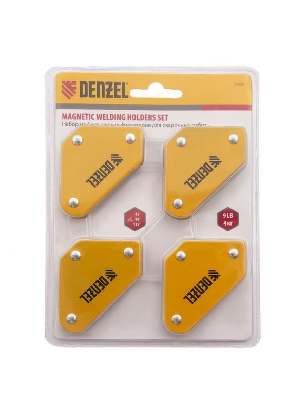 Набор из 4 магнитных фиксаторов для сварочных работ Denzel