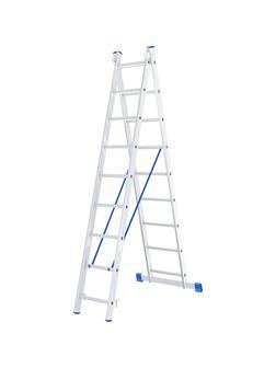 Лестница, 2 х 9 ступеней, алюминиевая, двухсекционная, Россия, Сибртех