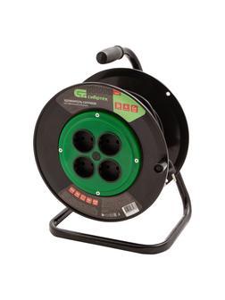 Удлинитель силовой 30 м, 10А, тип УХ10, ПВС, на кабельной катушке, 4 розетки без заземления Сибртех