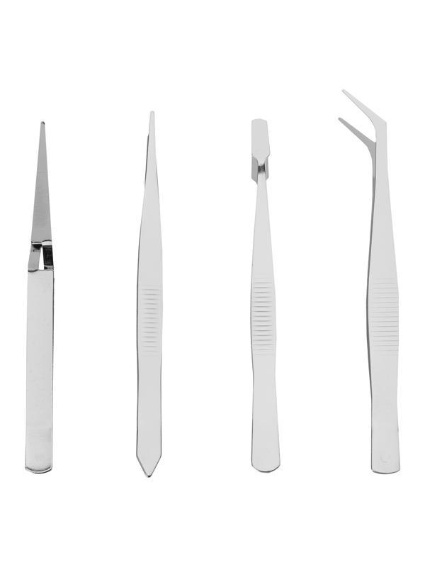 Набор пинцетов из нержавеющей стали, 4 шт, Sparta