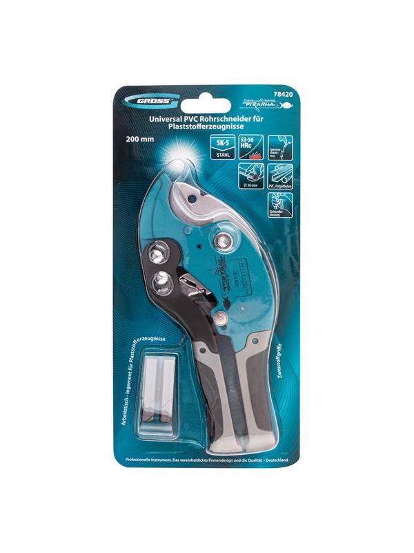 Ножницы для резки изделий из ПВХ, D до 36 мм, двухкомпонентные рукоятки, рабочий стол для плоских изделий Gross