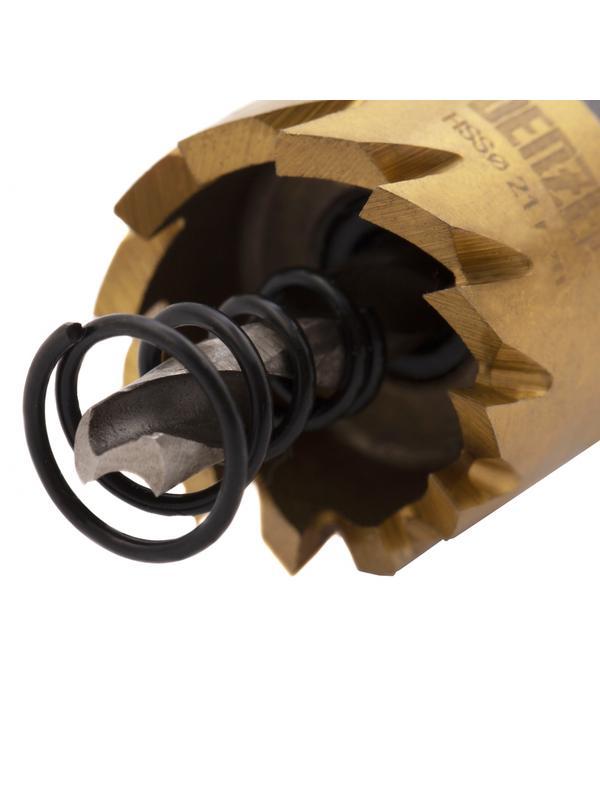 Коронка по металлу HSS, 21 мм, нитридтитановое покрытие Denzel