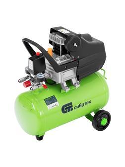 Компрессор с набором КК-1500/24 ПЛЮС, 1.5 кВт, 198 л/мин, 24 л, прямой привод, масляный Сибртех