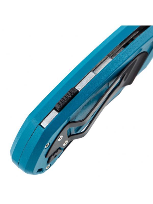 Нож, 130 мм, алюминиевый корпус, выдвижное трапециевидное лезвие 18 мм (SK-5), клипса для ремня, 4 лезвия Gross