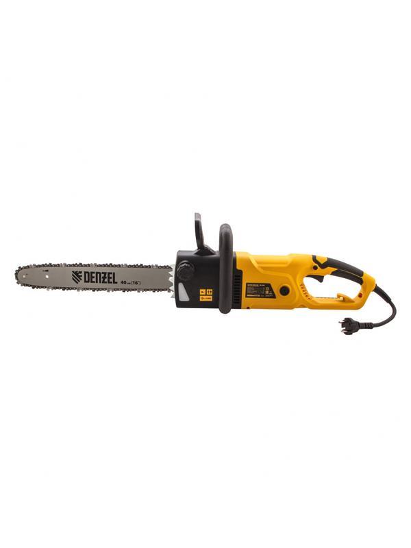 Пила цепная электрическая EDS-2000, 2 кВт,продольная, шина 40 см, шаг 3/8, паз 1.3 мм, 56 звеньев Denzel
