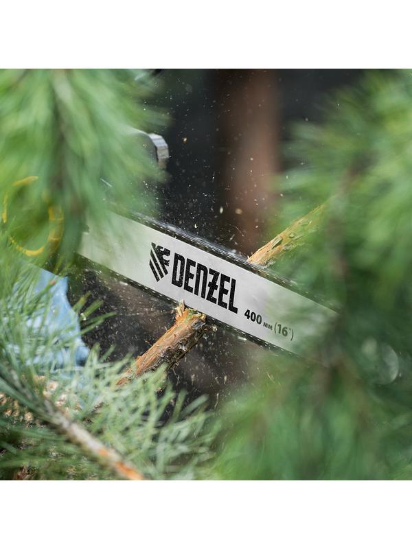 Пила цепная электрическая EDS-2000, 2 кВт,продольная, шина 40 см, шаг 3/8, паз 1.3 мм, 56 звеньев Denzel